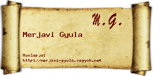 Merjavi Gyula névjegykártya